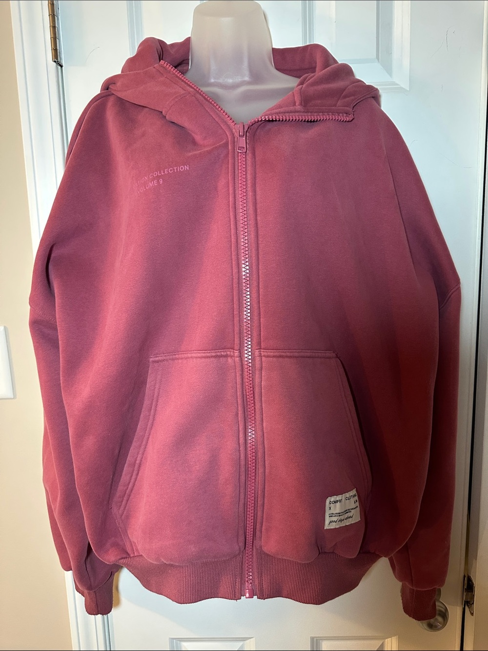 Womens Dusty Rose Zip-Up Hoodie